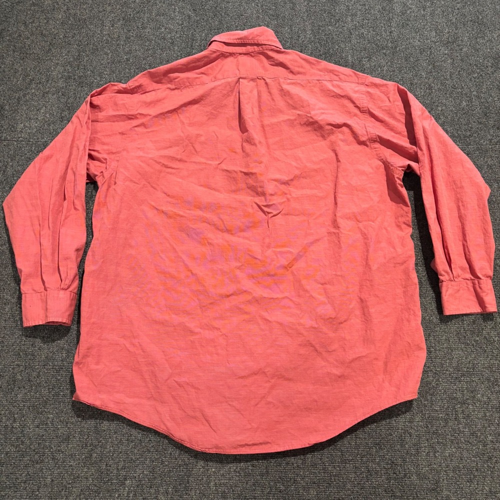 Brooks Brothers Makers Mens 17.5-4 Red/ Salmon Button Down Shirt USA Made - Picture 3 of 7